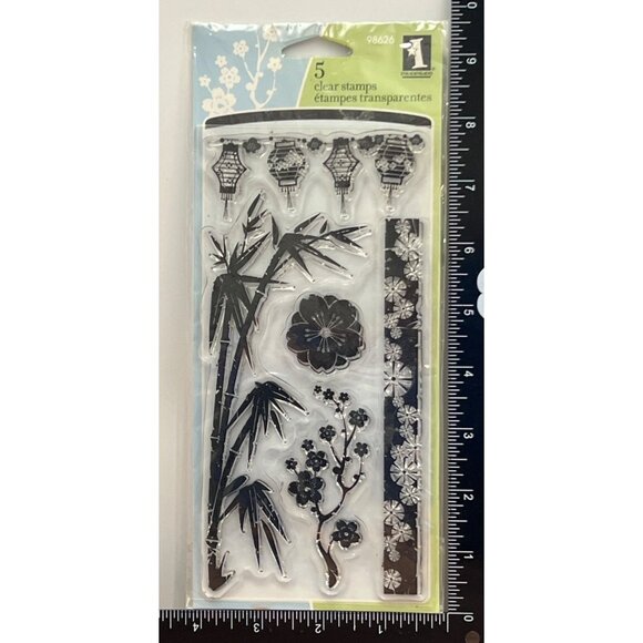 2008 INKADINKADO 98626 ASIAN BY DESIGN CLEAR CLING PHOTOPOLYMER STAMP SET PALM - Picture 2 of 3